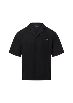 PEGADOR Męska koszula casual - Troy Mężczyźni Comfort Fit Sztuczne włókno czarny jednolity ze sklepu vangraaf w kategorii Koszule męskie - zdjęcie 179721237