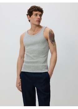 Reserved - Bawełniany tank top - jasnoszary ze sklepu Reserved w kategorii T-shirty męskie - zdjęcie 179722335