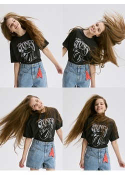 Reserved - T-shirt The Rolling Stones - ciemnoszary - id: 944EK-90X - marki Reserved - 179723209 Reserved - T-shirt The Rolling Stones - ciemnoszary ze sklepu Reserved w kategorii Bluzki dziewczęce - zdjęcie 179723209