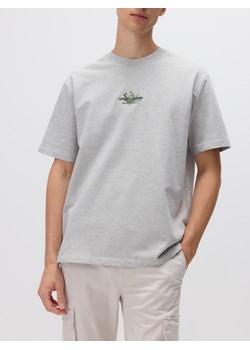 Reserved - T-shirt loose fit z haftem - jasnoszary ze sklepu Reserved w kategorii T-shirty męskie - zdjęcie 179729135