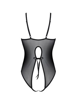 Passion czarne body otwarte Ursula, Kolor czarny, Rozmiar S/M, Passion ze sklepu Intymna w kategorii Body damskie - zdjęcie 179730389