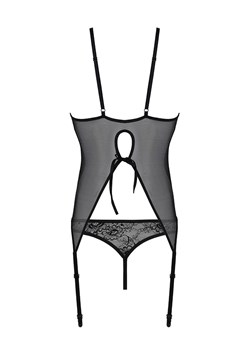 Passion czarny gorset i stringi Ursula, Kolor czarny, Rozmiar S/M, Passion ze sklepu Intymna w kategorii Gorsety - zdjęcie 179730397