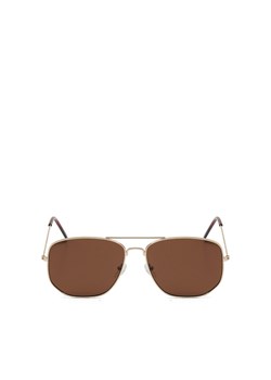 Cropp - Okulary aviatorki z noskami - beżowy ze sklepu Cropp w kategorii Okulary przeciwsłoneczne damskie - zdjęcie 179730896