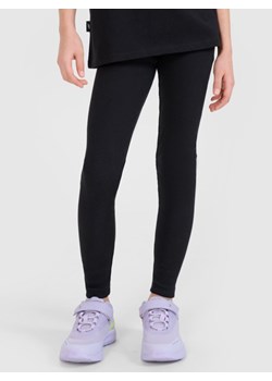 Dziewczęce legginsy dzianinowe 4F 4FJRSS25TTIGF255 - czarne ze sklepu Sportstylestory.com w kategorii Spodnie dziewczęce - zdjęcie 179732889