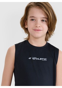 Chłopięcy top treningowy 4F 4FJWSS25TFTSM1211 - czarny ze sklepu Sportstylestory.com w kategorii T-shirty chłopięce - zdjęcie 179733178
