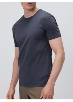 Reserved - T-shirt slim z bawełny pima - ciemnoszary ze sklepu Reserved w kategorii T-shirty męskie - zdjęcie 179750387