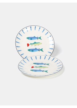 Sinsay - Talerze 2 pack ze wzorem w ryby - biały ze sklepu Sinsay w kategorii Talerze - zdjęcie 179753045