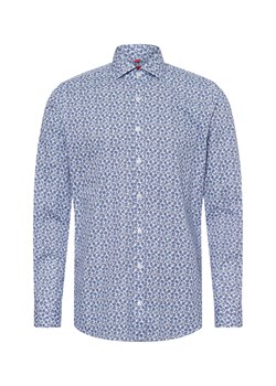 Finshley & Harding Męska koszula biznesowa - Easy Care Mężczyźni Slim Fit Bawełna granatowy wzorzysty ze sklepu vangraaf w kategorii Koszule męskie - zdjęcie 179763046