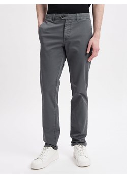 Finshley & Harding Męskie chinosy - Dylan Slim Fit Mężczyźni Bawełna szary jednolity ze sklepu vangraaf w kategorii Spodnie męskie - zdjęcie 179763085