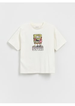 Reserved - T-shirt SpongeBob - złamana biel ze sklepu Reserved w kategorii T-shirty chłopięce - zdjęcie 179763665