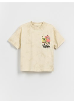 Reserved - T-shirt SpongeBob - złamana biel ze sklepu Reserved w kategorii T-shirty chłopięce - zdjęcie 179763667