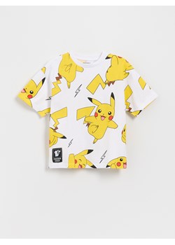 Reserved - Bawełniany t-shirt Pokemon - złamana biel ze sklepu Reserved w kategorii T-shirty chłopięce - zdjęcie 179763766