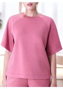 Sinsay - Bluza z krótkim rękawem soft touch - fioletowy ze sklepu Sinsay w kategorii Bluzy damskie - zdjęcie 179765255