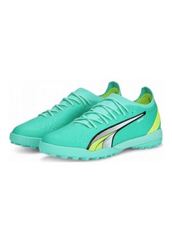 Buty piłkarskie Puma Ultra Ultimate Cage Tt M 107210-03 zielone ze sklepu ButyModne.pl w kategorii Buty sportowe męskie - zdjęcie 179767136