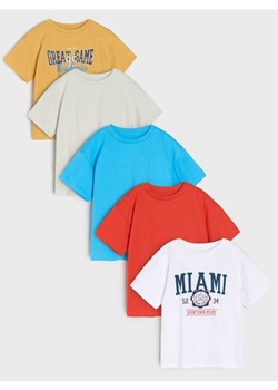 Sinsay - Koszulki 5 pack - kremowy ze sklepu Sinsay w kategorii T-shirty chłopięce - zdjęcie 179769995