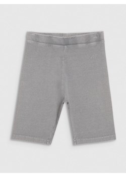 Dziewczęce legginsy kolarki 4F 4FJWSS25TSTIF010 - szare ze sklepu Sportstylestory.com w kategorii Spodenki dziewczęce - zdjęcie 179791897