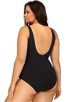Strój kąpielowy jednoczęściowy z marszczeniem Plus Size L4543/3, Kolor czarny, Rozmiar 42, Lorin ze sklepu Intymna w kategorii Stroje kąpielowe - zdjęcie 179795448