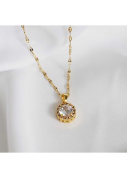Naszyjnik złoty z diamencikiem w kole diamencików ze stali chirurgicznej ze sklepu otien.com w kategorii Naszyjniki - zdjęcie 179802536
