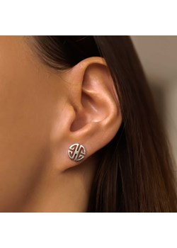 Kolczyki srebrne wkrętki premium modny symbol ze stali nierdzewnej ze sklepu otien.com w kategorii Kolczyki - zdjęcie 179802549