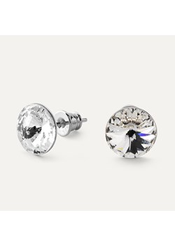 Srebrne kolczyki rivoli crystal 10 mm w pokryciu platyną ze sklepu GIORRE w kategorii Kolczyki - zdjęcie 179804209