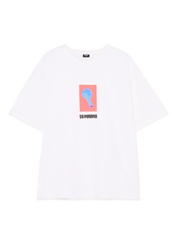 Cropp - Biały T-shirt z gumowym balonem - biały ze sklepu Cropp w kategorii T-shirty męskie - zdjęcie 179811669