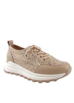 Vinceza 66783 damskie sneakersy buty sportowe z koronką beżowe ze sklepu senity.pl w kategorii Buty sportowe damskie - zdjęcie 179816788