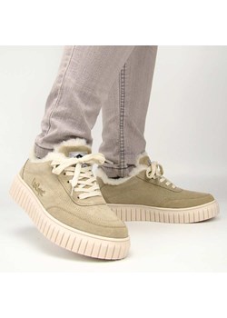 Lee Cooper LCJ-24-01-2972 Sneakersy damskie skórzane ocieplane na zimę platforma beżowe ze sklepu senity.pl w kategorii Buty sportowe damskie - zdjęcie 179817226