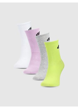 Dziewczęce skarpetki za kostkę (4-pack) 4F 4FJWSS25USOCF432 - multikolor ze sklepu Sportstylestory.com w kategorii Skarpetki dziecięce - zdjęcie 179824469