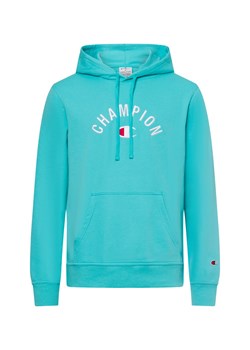 Champion Męski sweter z kapturem Mężczyźni Bawełna turkusowy jednolity ze sklepu vangraaf w kategorii Bluzy męskie - zdjęcie 179827947