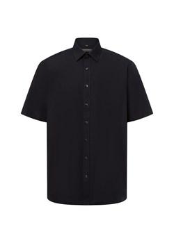 Finshley & Harding Męska koszula biznesowa - Easy Care Mężczyźni Modern Fit Bawełna czarny jednolity ze sklepu vangraaf w kategorii Koszule męskie - zdjęcie 179827969