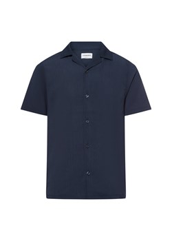 Lindbergh Męska koszula casual Mężczyźni Comfort Fit Sztuczne włókno granatowy jednolity ze sklepu vangraaf w kategorii Koszule męskie - zdjęcie 179827975