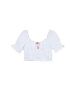 Cropp - Crop top w retro stylu - błękitny ze sklepu Cropp w kategorii Bluzki damskie - zdjęcie 179828168