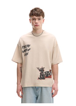 Cropp - Koszulka Warhammer 40K - kremowy ze sklepu Cropp w kategorii T-shirty męskie - zdjęcie 179828268