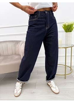 Granatowe Jeansowe Spodnie o Kroju Baggy ze sklepu ModnaKiecka.pl w kategorii Spodnie damskie - zdjęcie 179835438