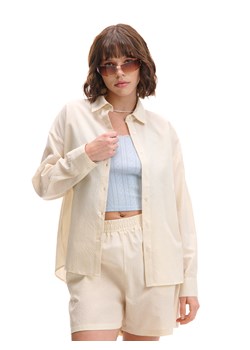 Cropp - Kremowa koszula w delikatną kratkę - kremowy ze sklepu Cropp w kategorii Koszule damskie - zdjęcie 179836945