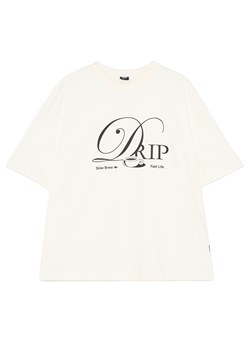 Cropp - Kremowa koszulka z kawowym motywem - kremowy ze sklepu Cropp w kategorii T-shirty męskie - zdjęcie 179837015