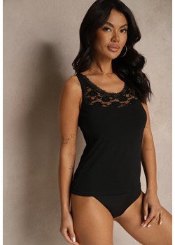 Czarny Top Bawełniany Vestila ze sklepu renee.pl w kategorii Bluzki damskie - zdjęcie 179846765