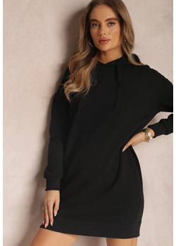Czarna Bluza Długa z Kapturem Posetrius ze sklepu renee.pl w kategorii Bluzy damskie - zdjęcie 179847235
