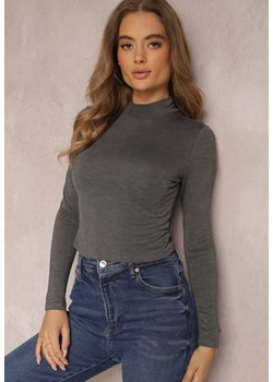 Ciemnoszara Bluzka Crop Top z Półgolfem Killal ze sklepu renee.pl w kategorii Bluzki damskie - zdjęcie 179847285