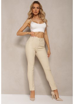 Jasnobeżowe Spodnie Skinny Push Up Zilli ze sklepu renee.pl w kategorii Spodnie damskie - zdjęcie 179848875