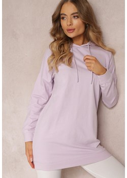 Fioletowa Bluza z Kapturem o Wydłużonym Fasonie Estera ze sklepu renee.pl w kategorii Bluzy damskie - zdjęcie 179854375