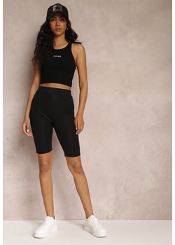 Czarne Dopasowane Szorty Biker z Gumką w Talii Netisa ze sklepu renee.pl w kategorii Szorty - zdjęcie 179861299