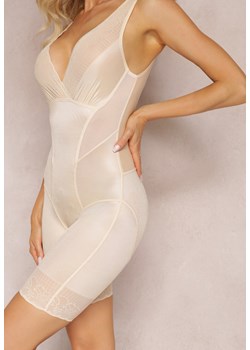 Beżowe Modelujące Body z Koronkowymi Wstawkami Tisella ze sklepu renee.pl w kategorii Body damskie - zdjęcie 179866569