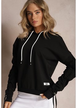 Czarna Bluza Bawełniana z Kapturem Dolcean ze sklepu renee.pl w kategorii Bluzy damskie - zdjęcie 179880285