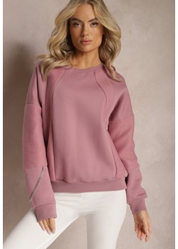 Ciemnoróżowa Bawełniana Bluza z Łańcuszkiem Eleutia ze sklepu renee.pl w kategorii Bluzy damskie - zdjęcie 179881757