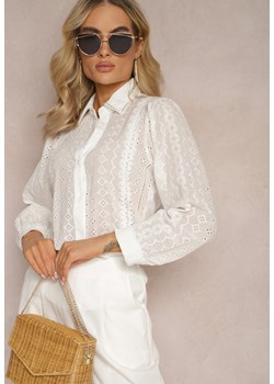 Biała Koszula z Haftowanej Tkaniny w Stylu Boho Perphone ze sklepu renee.pl w kategorii Koszule damskie - zdjęcie 179887887