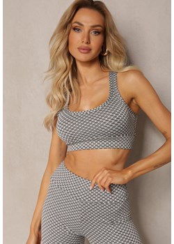 Biały Elastyczny Top Biustonosz w Sportowym Stylu Refettia - id: WBX-B4444-71-WHITE - marki Renee - 179894769 Biały Elastyczny Top Biustonosz w Sportowym Stylu Refettia ze sklepu renee.pl w kategorii Biustonosze - zdjęcie 179894769