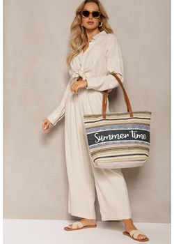 Jasnobeżowa Torebka Typu Shopper na Plażę z Jedną Komorą Gomeissa ze sklepu renee.pl w kategorii Torby letnie - zdjęcie 179895376