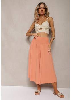 Pomarańczowe Spodnie Szerokie Luźne High Waist Inestria ze sklepu renee.pl w kategorii Spodnie damskie - zdjęcie 179899548