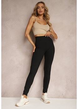 Czarne Casualowe Spodnie Legginsy High Waist Wykończone Szerokim Pasem Uliantia - id: EE436-MIX2K-38-BLACK - marki Renee - 179907287 Czarne Casualowe Spodnie Legginsy High Waist Wykończone Szerokim Pasem Uliantia ze sklepu renee.pl w kategorii Spodnie damskie - zdjęcie 179907287